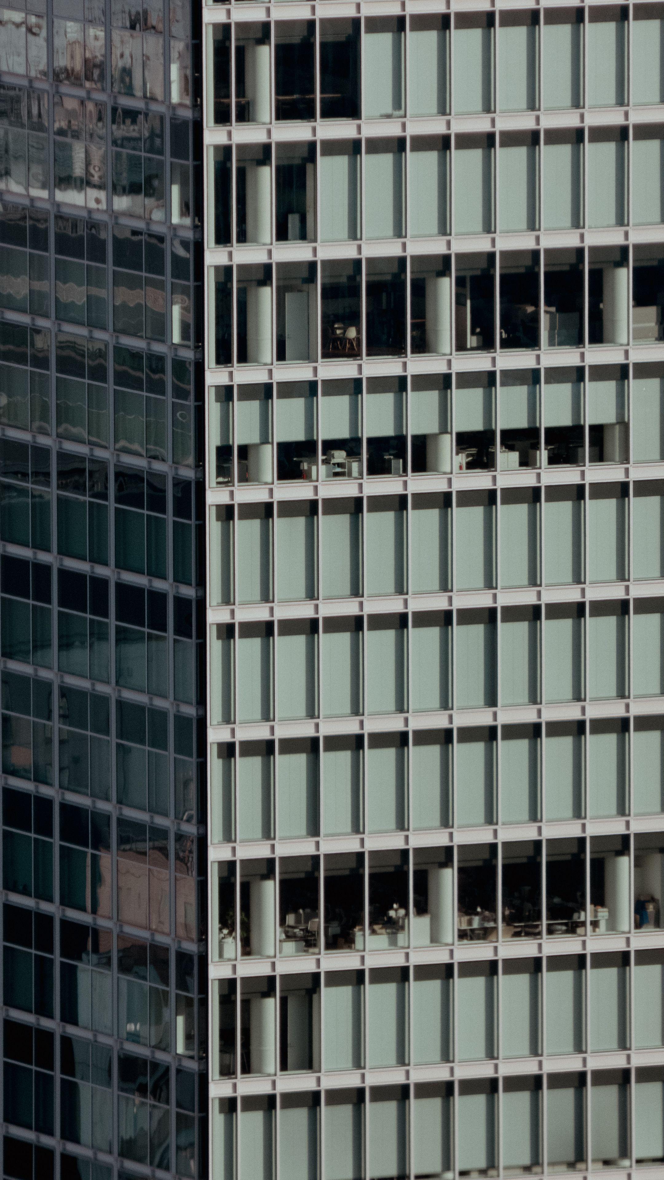 Office building facade in a downtown business district