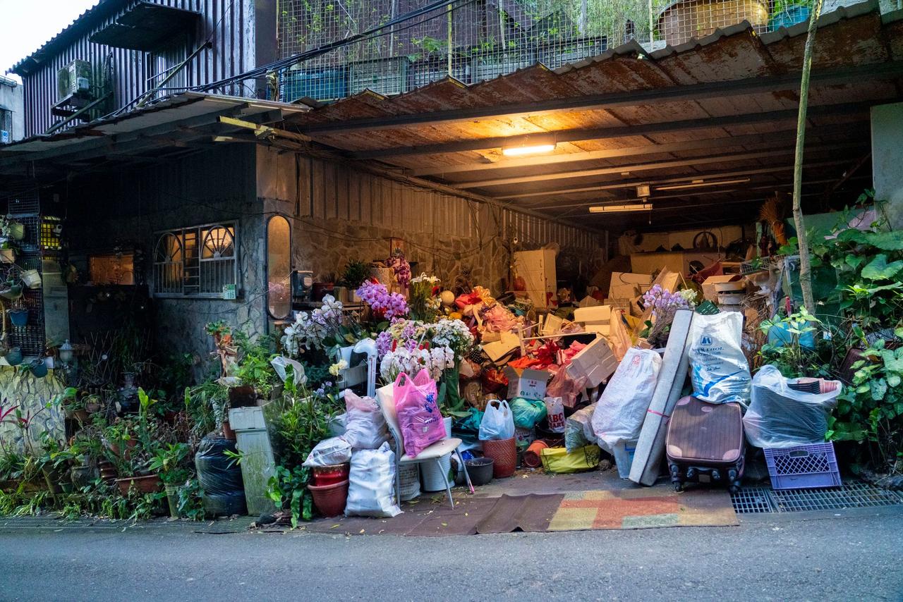 Garage packed with clutter and belongings
