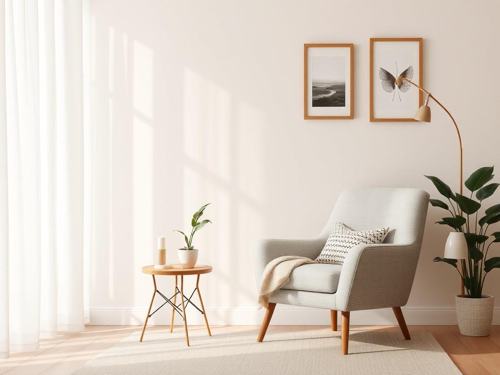 A cozy and inviting therapist's office with a comfortable chair, soft lighting, and a small table with a plant, conveying a sense of safety and support for mental health discussions.