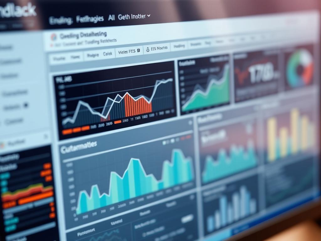 A close up of a data analytics dashboard on a