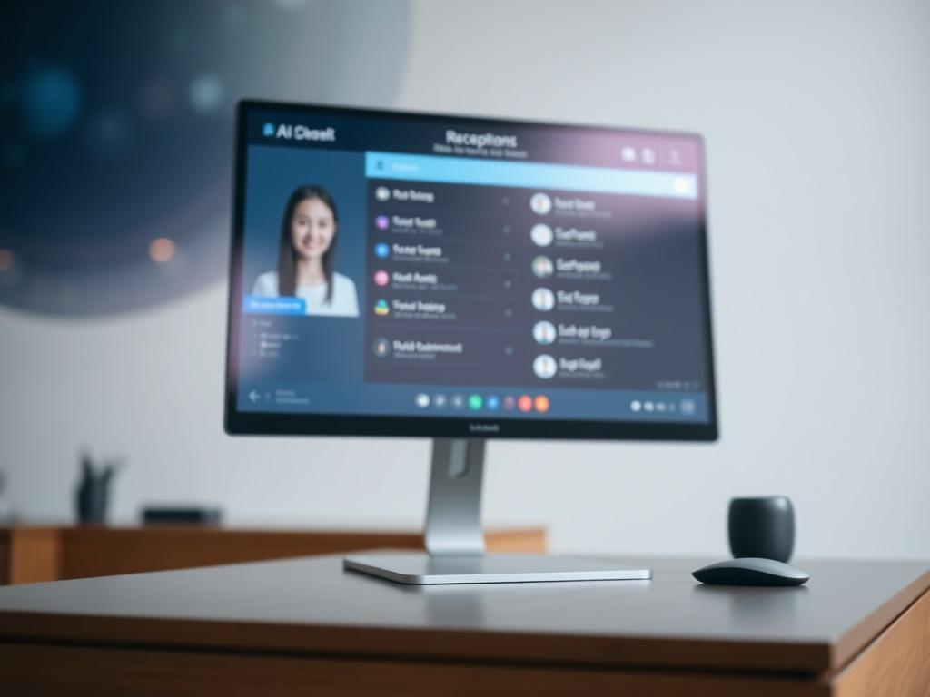 A close up shot of a modern AI Receptionist interface