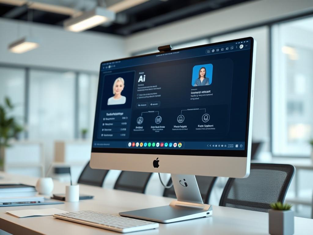 An AI employee represented as a virtual assistant on a