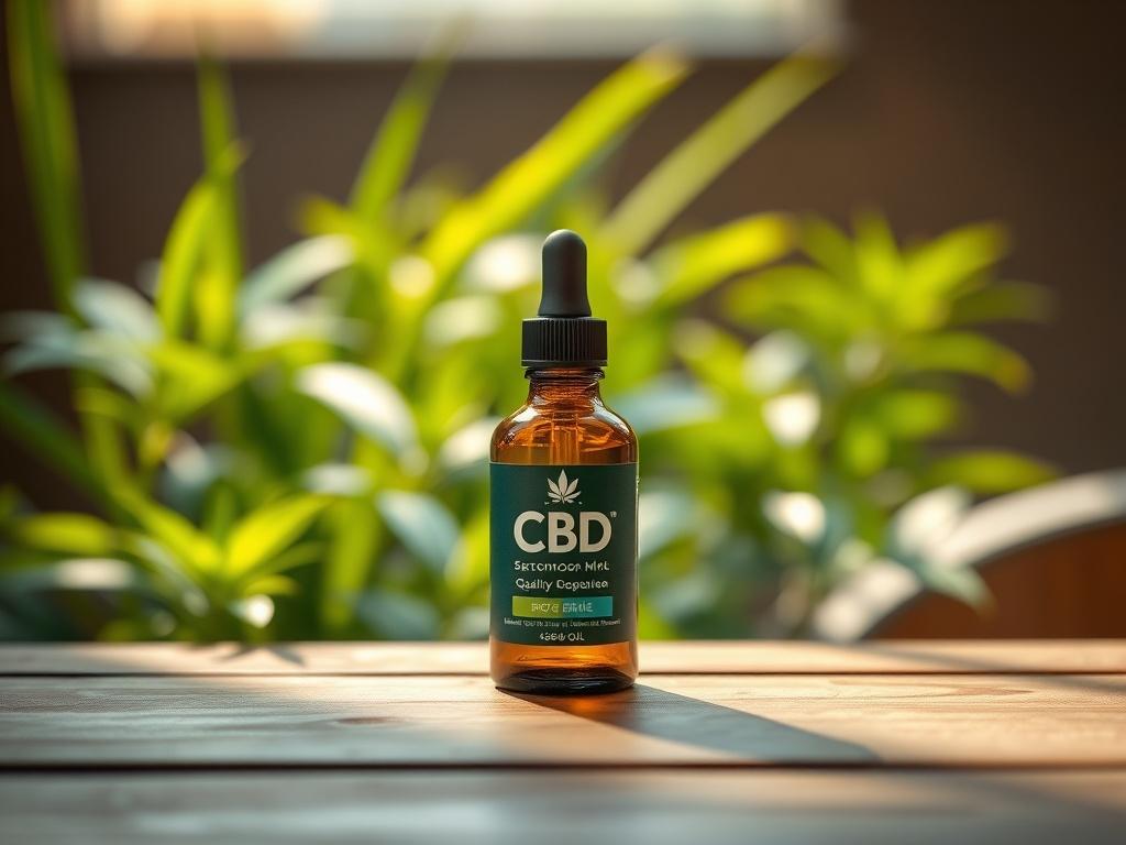 A serene, high resolution image featuring a single bottle of