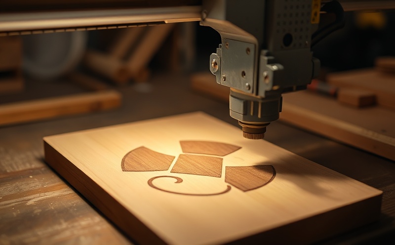 CNC laser cutter engraving a wooden piece with precision in warm workshop lighting