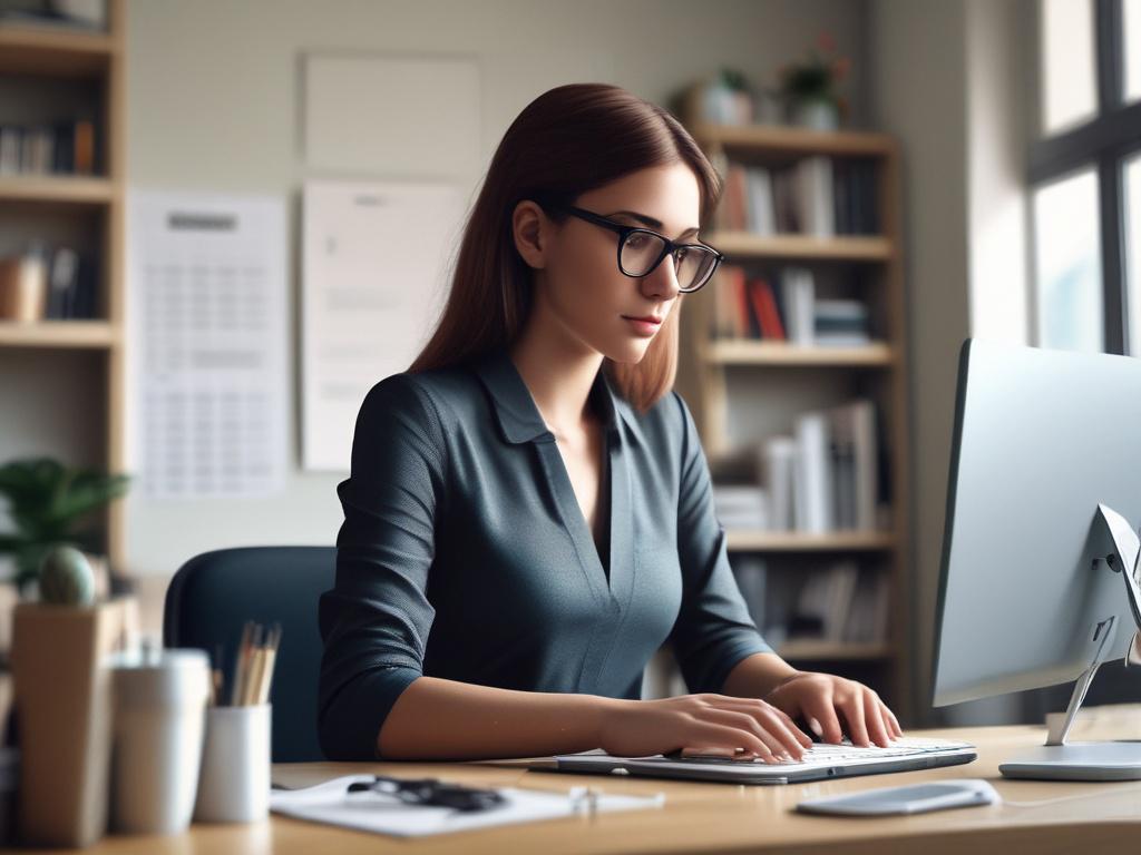 a close up shot of a professional virtual assistant working
