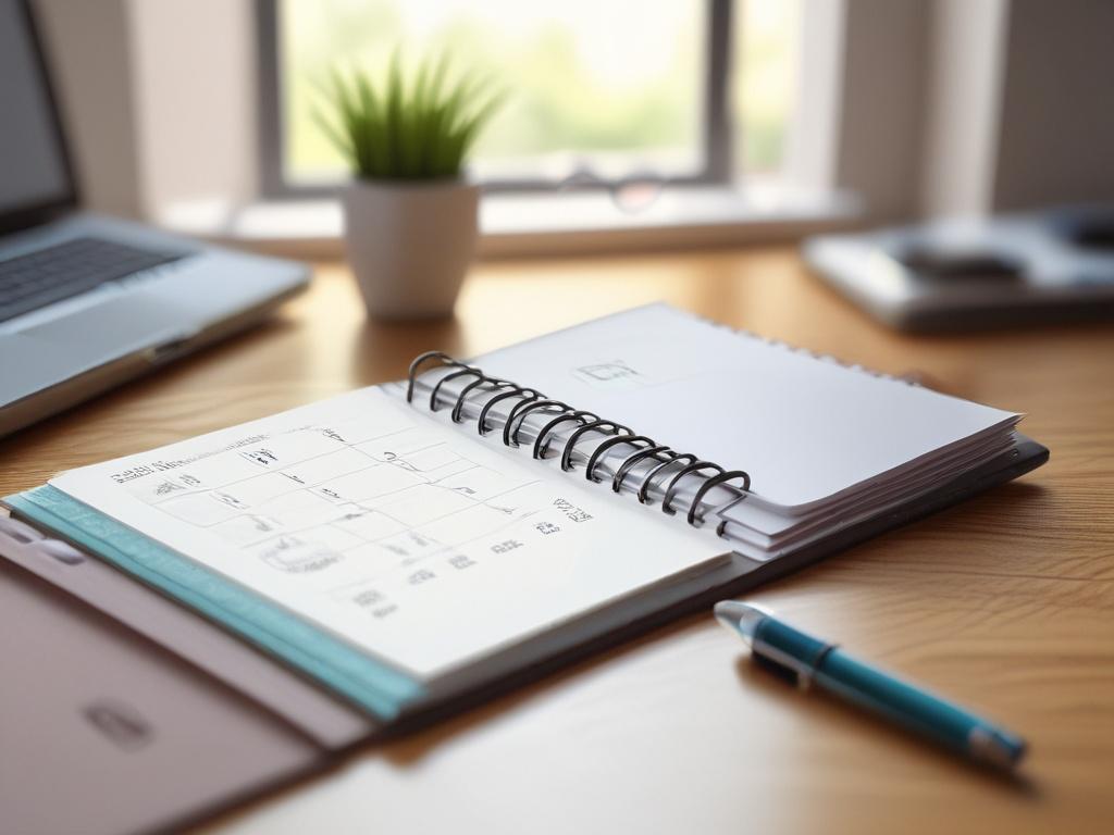 realistic high resolution of a calendar planner open on a