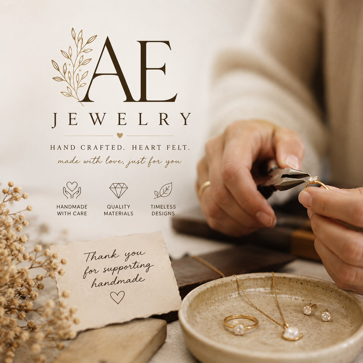 Artisan workshop materials and jewelry making process
