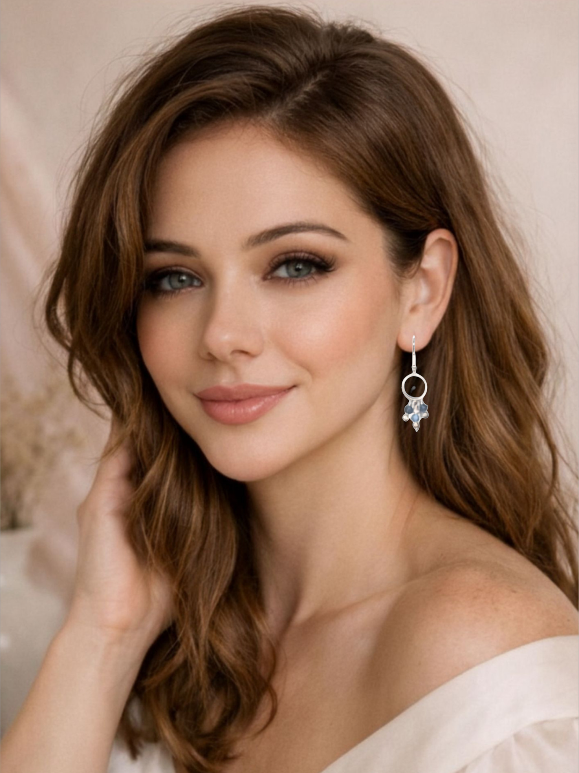 Moonlit Blue Halo Earrings