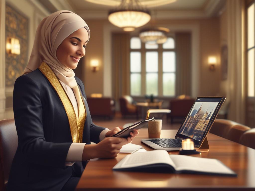 A high resolution of a professional property manager using a