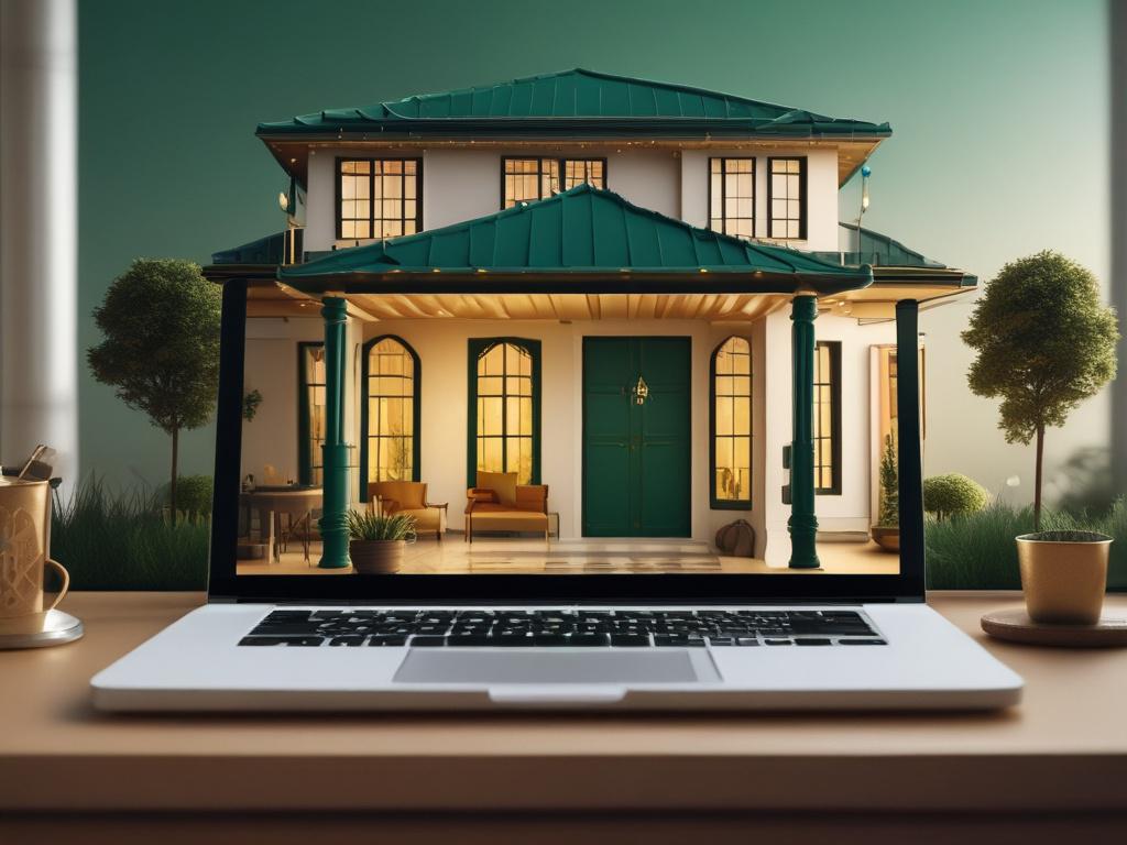 A high resolution of a modern Islamic style house landing