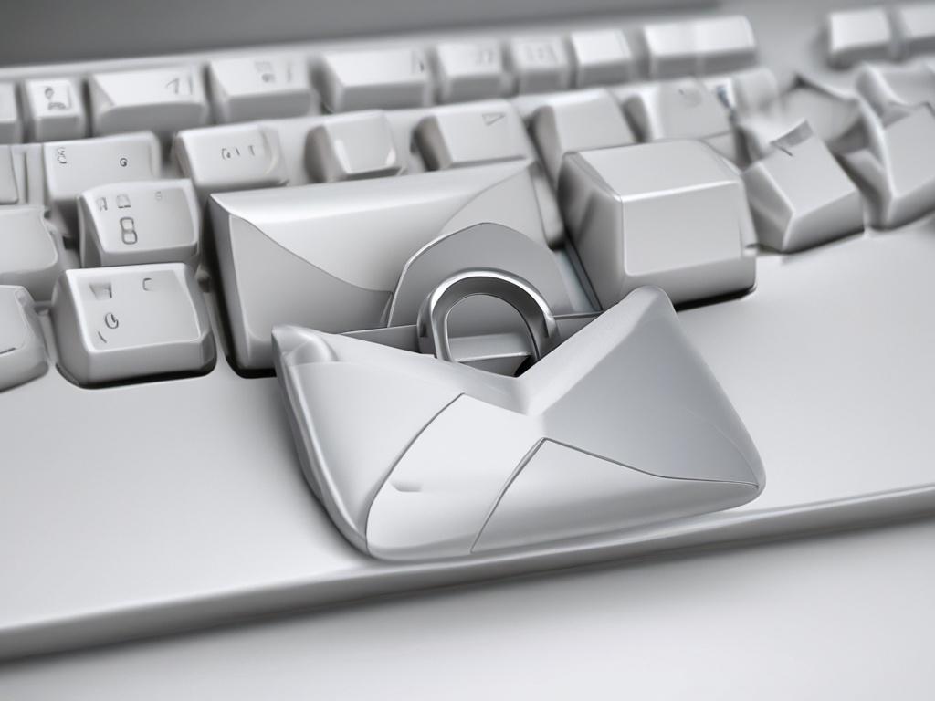 close-up shot of a secure email backup system, hyper-realistic, simple composition, high-resolution.