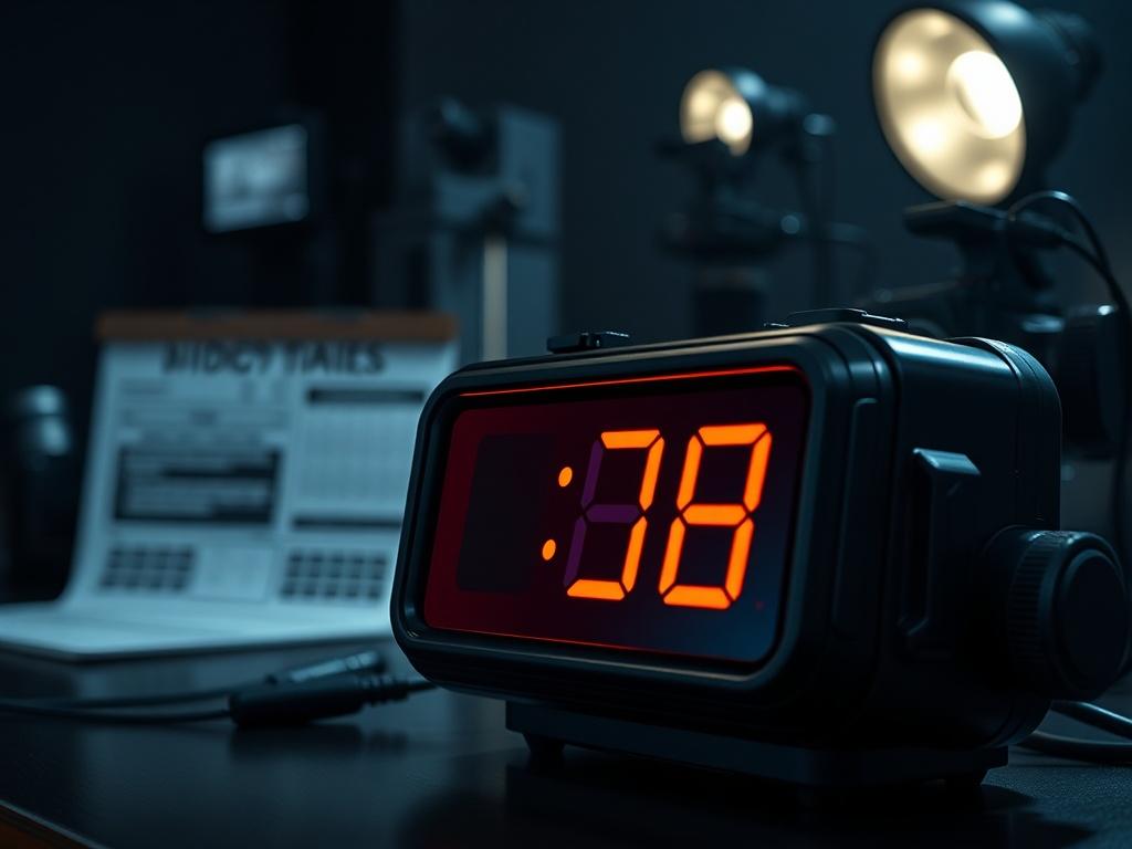 A hyper realistic close up of a digital clock displaying