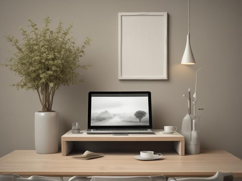 Create a realistic high-resolution photo that embodies the theme of the blog titled "Tijd als waardevolle investering: hoe je bewuster met je uren omgaat". The composition should feature a serene and focused individual sitting at a simple wooden desk, contemplating their time management. The subject should be a middle-aged person, gender-neutral, with an expression of calm determination as they look at a sophisticated clock on their desk, symbolizing the value of time. 

In the background, use soft, gentle 