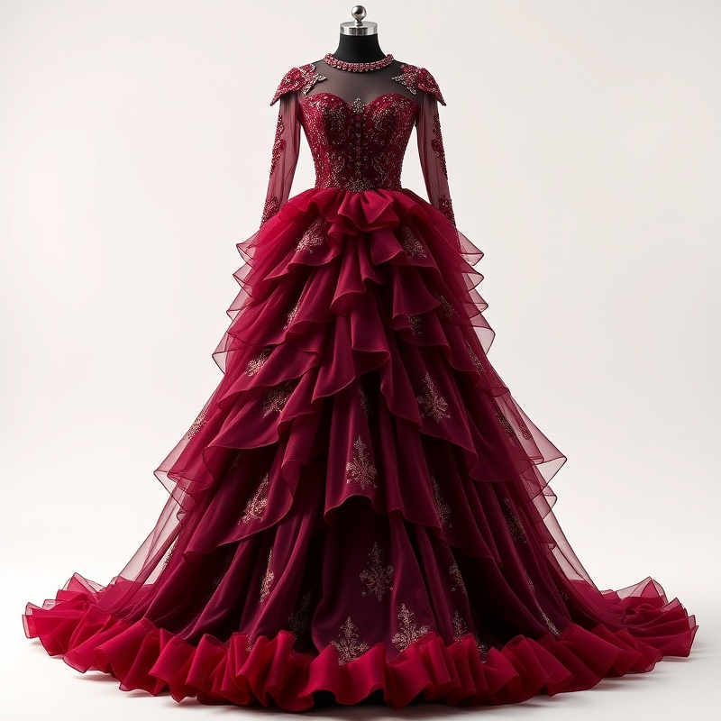 Burgundy Ball Gown