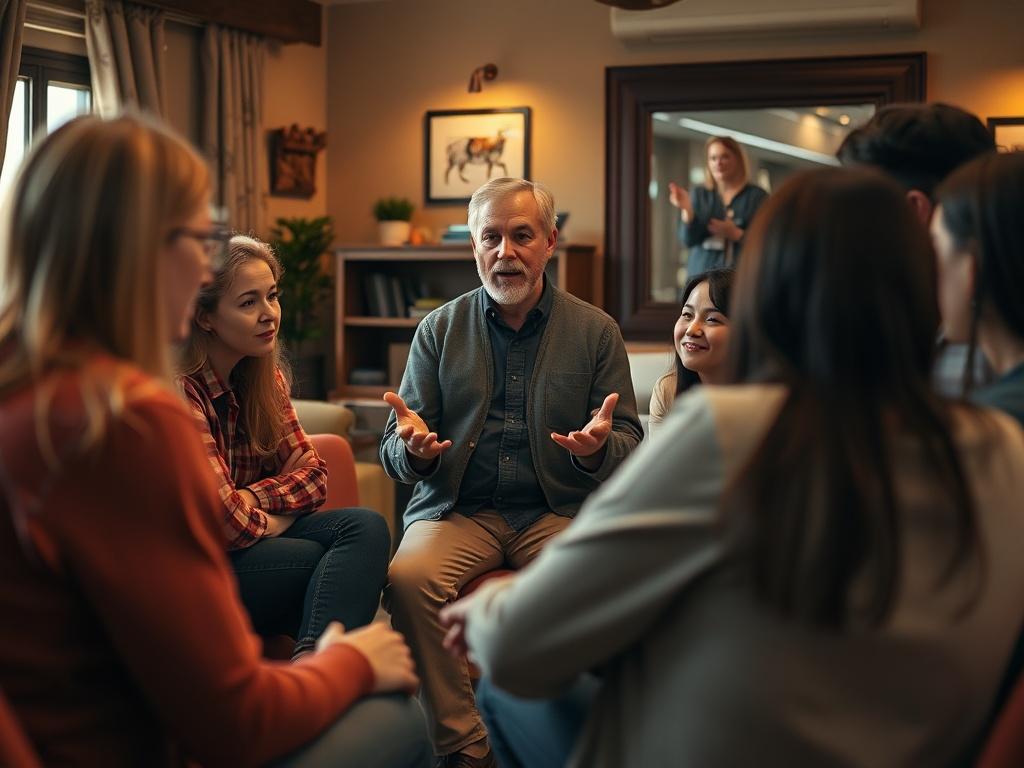 A close up of a church leader facilitating an interactive
