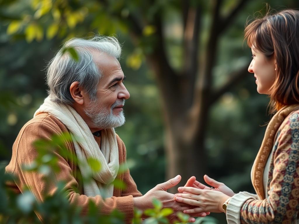 A heartfelt moment where a mentor and a mentee are