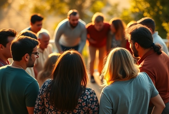 Community gathering showing diversity, unity, and mutual support