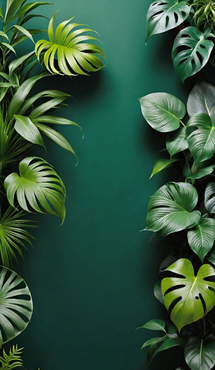Botanical green leaves decoration
