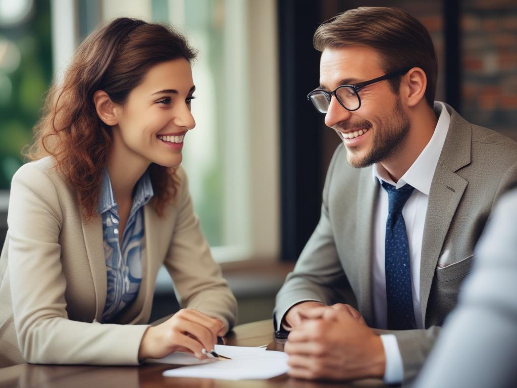 A close up shot of a professional consultant discussing with