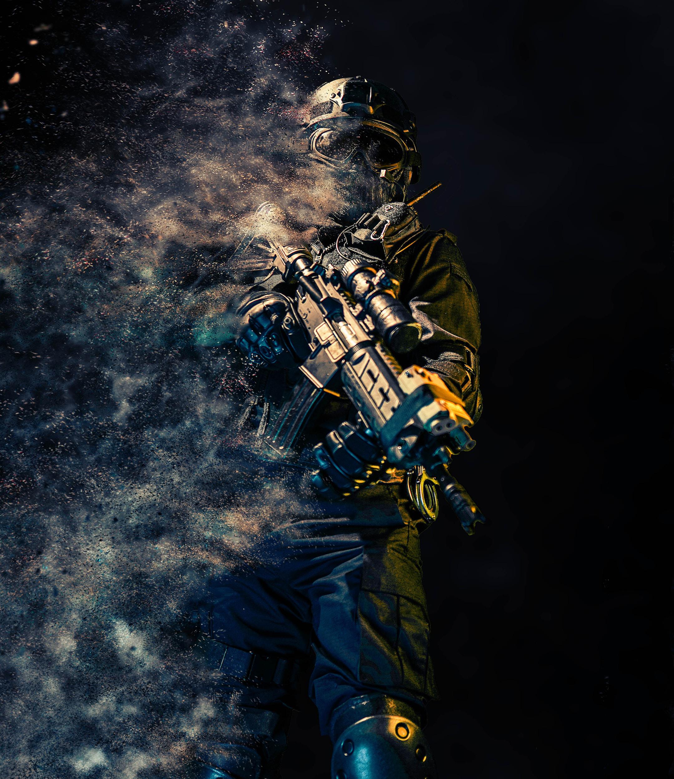 special forces soldier police, swat team member	