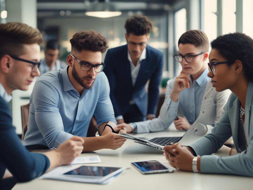 A close up shot of a diverse group of young