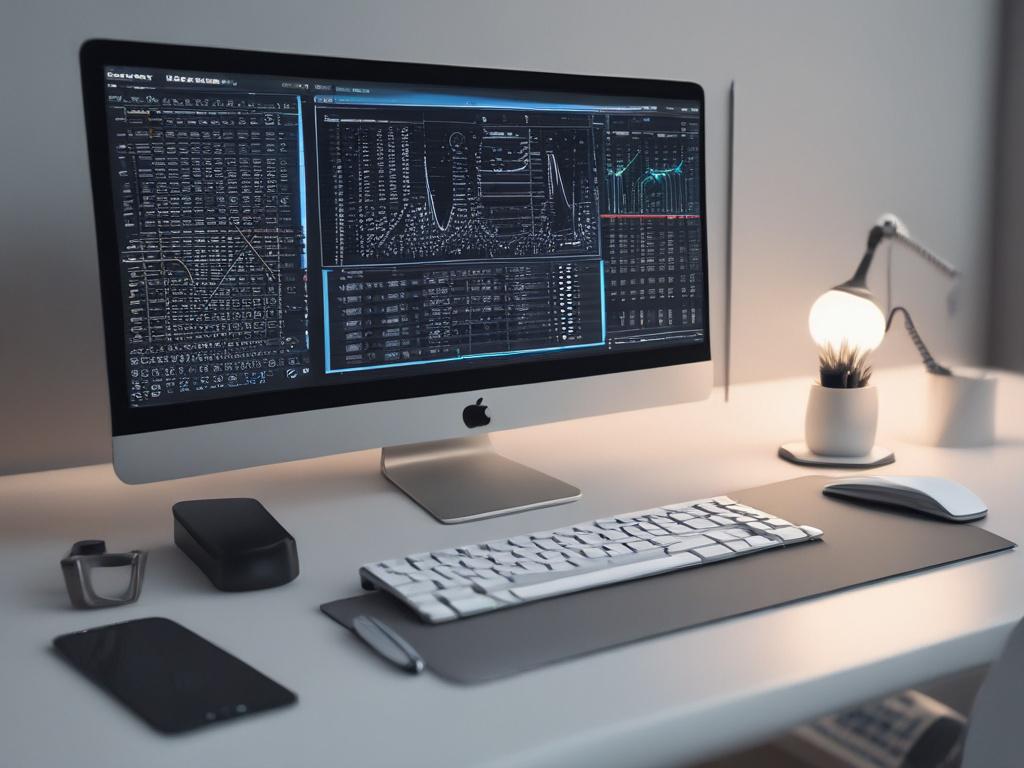 software developer coding, modern tech workspace, focused on screen and