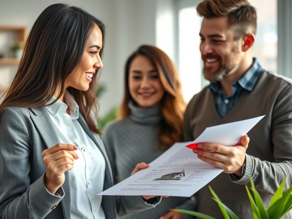 A focused close up shot of a professional real estate