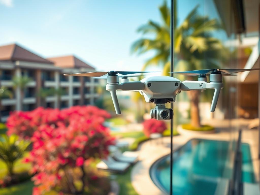 A high resolution close up of a drone cleaning a