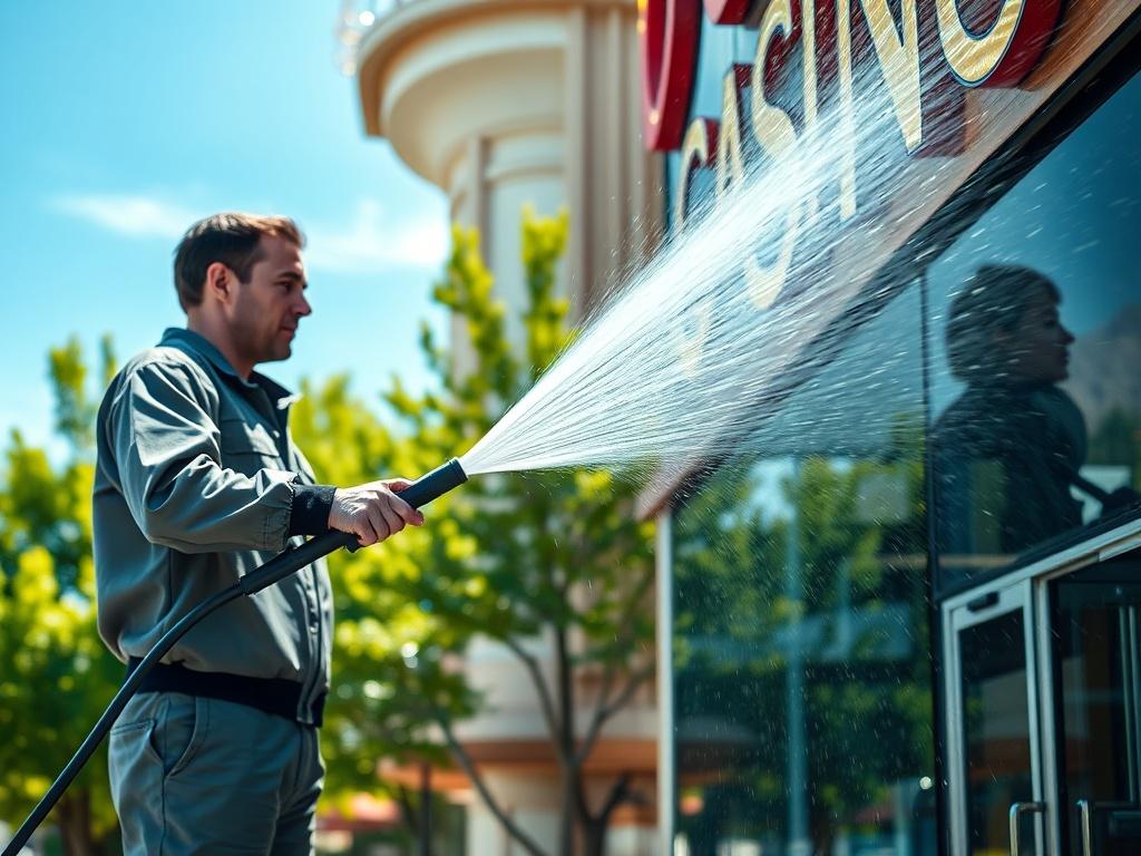 A realistic close up of a technician using a high