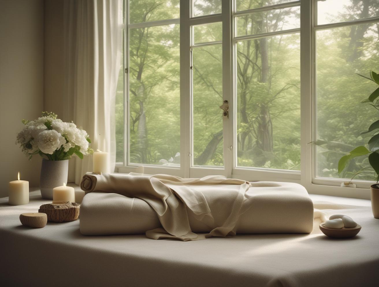 relaxing massage therapy, spa at home, serene environment