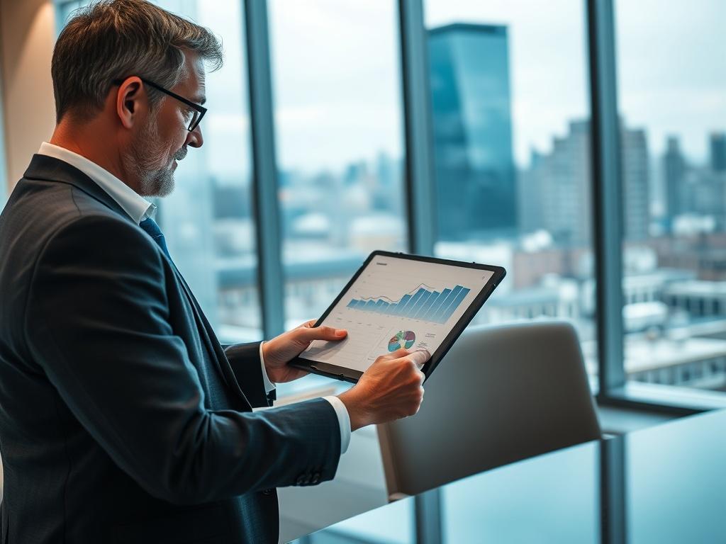 A close up shot of a business consultant discussing strategic