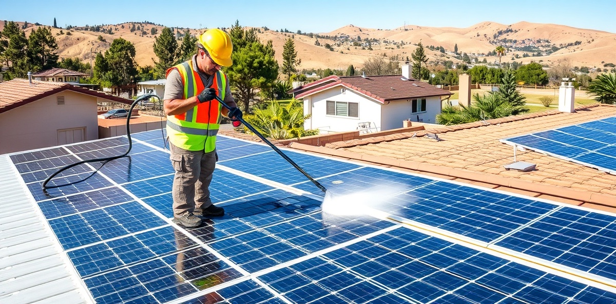 Professional solar panel cleaning service