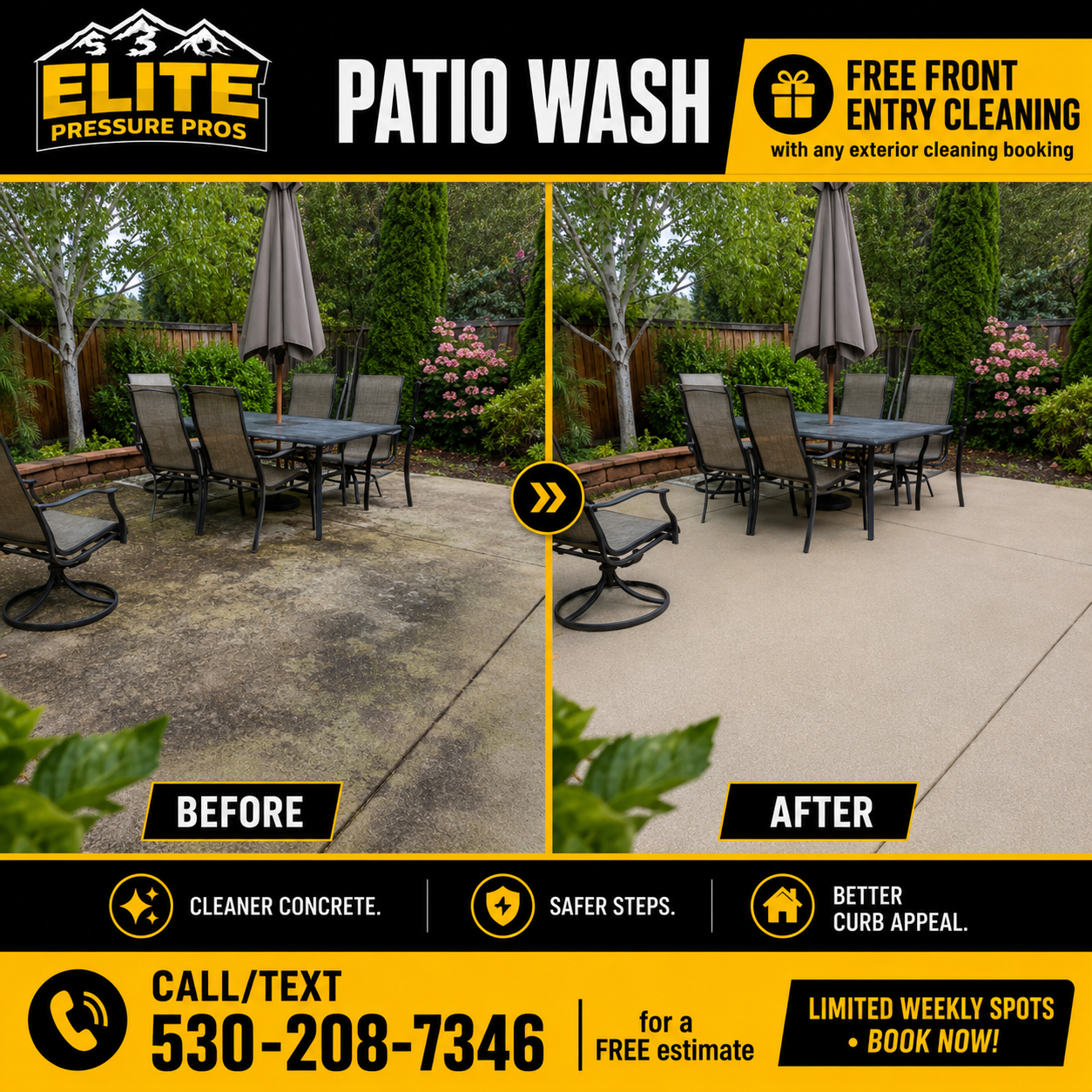 Before and after cleaning project