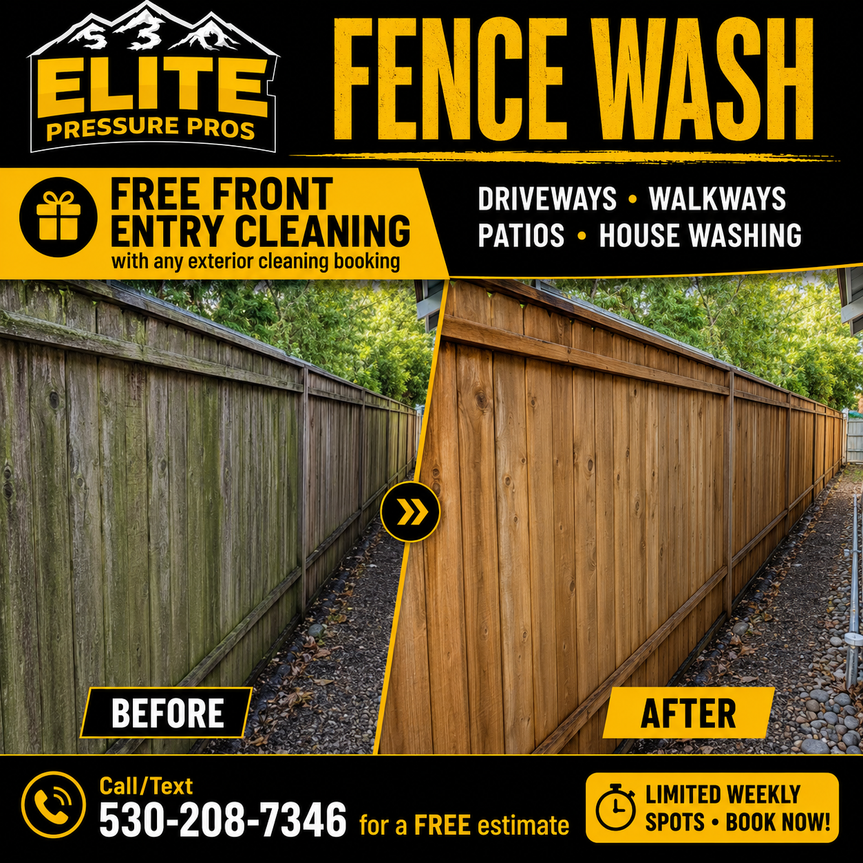 Before and after cleaning project