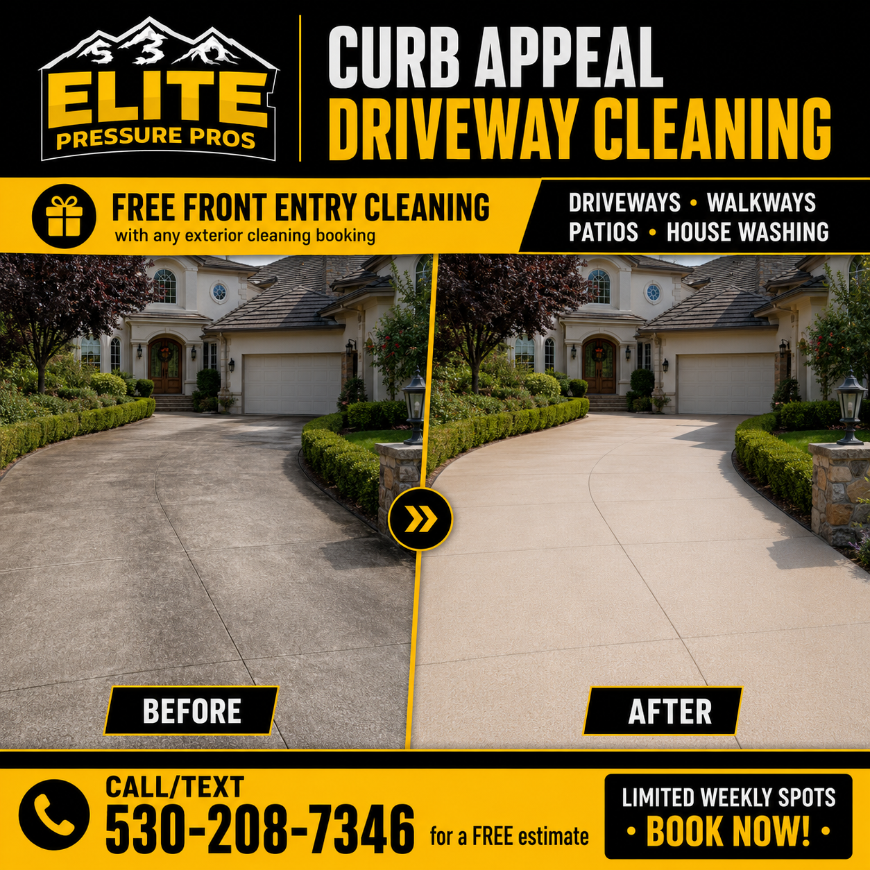 Before and after cleaning project