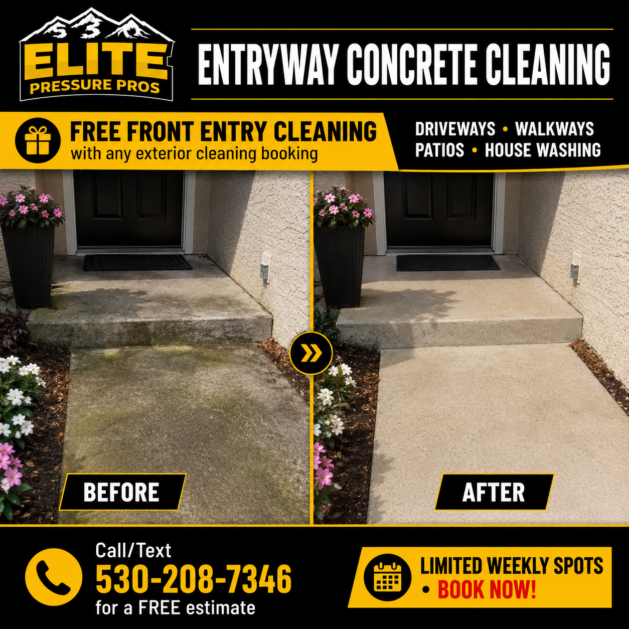 Before and after cleaning project