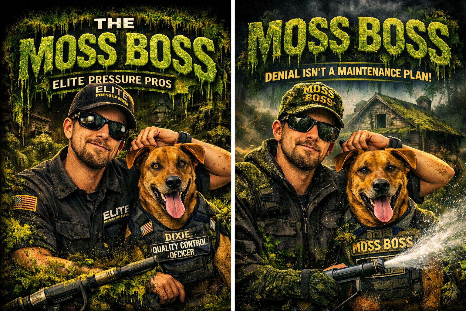 Elite Pressure Pros Owner William Bouldry with Dixie the Safety Officer