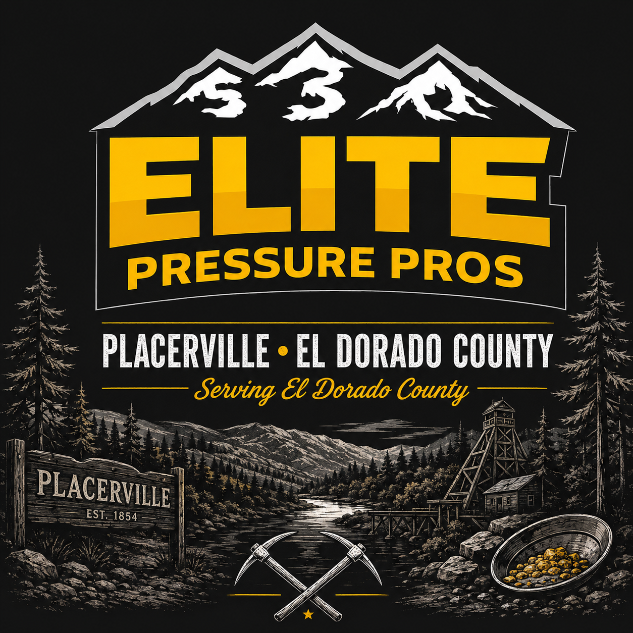Placerville heritage mining branding for elite pressure pros realtor pricing