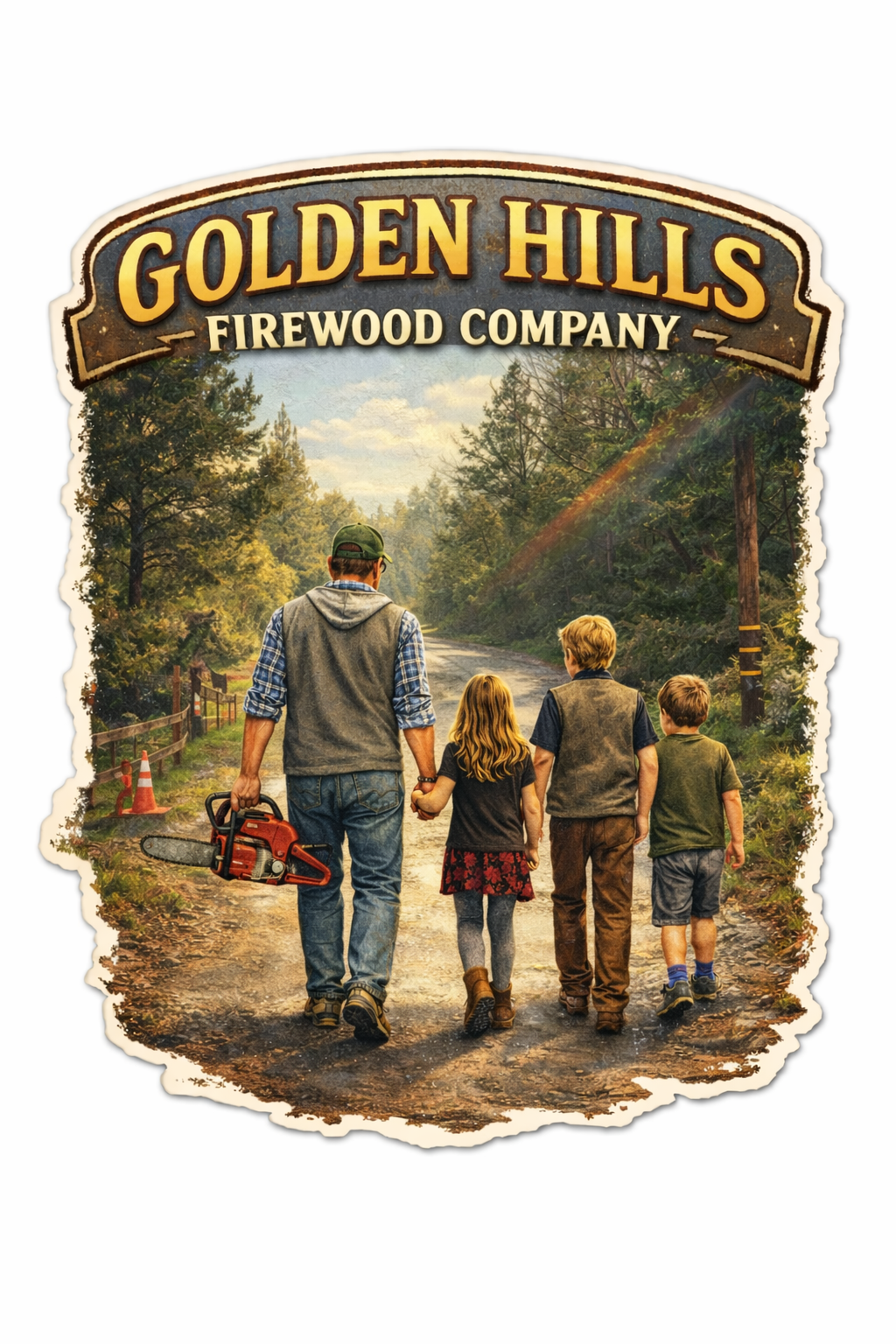 Golden Foothills Firewood Company Logo