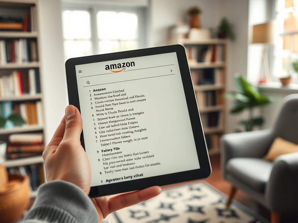 A close up shot of an Amazon bestseller list displayed