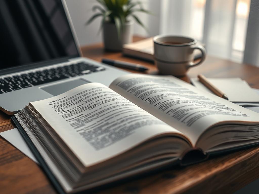 A focused close up of an open book on a