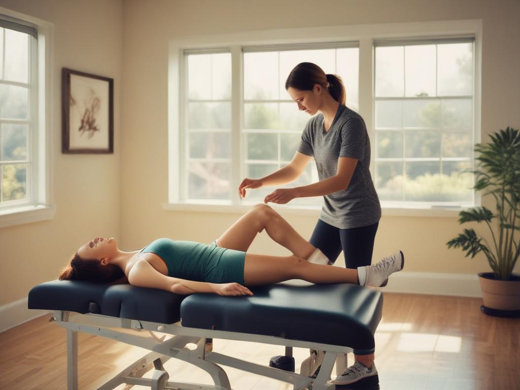 A professional chiropractor working with an athlete in a bright,