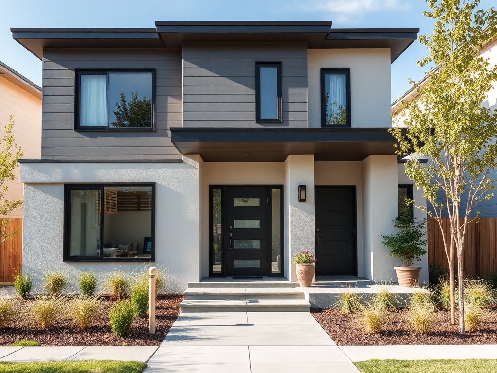 Modern residential property investment showcase with professional curb appeal