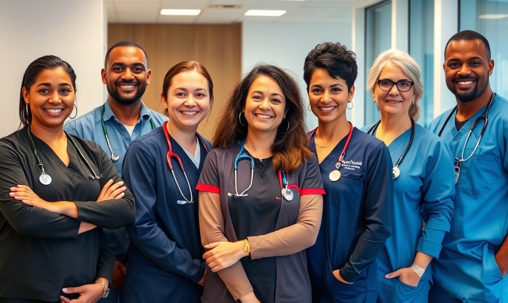 Diverse professional care team