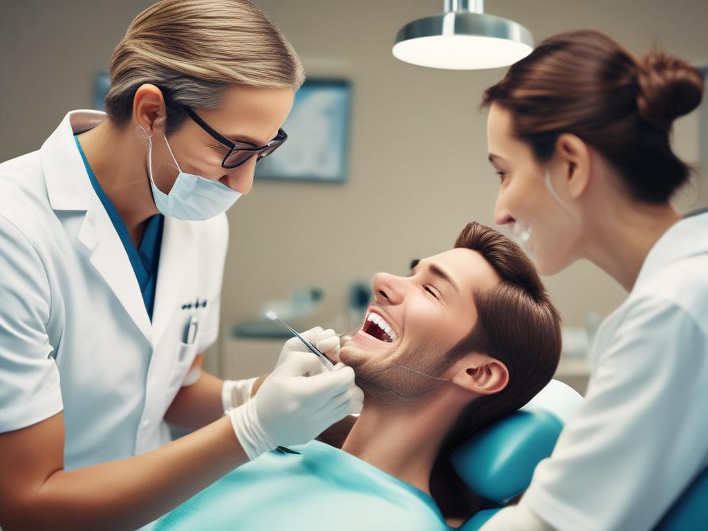 close up of a dental consultation, professional dentist discussing with