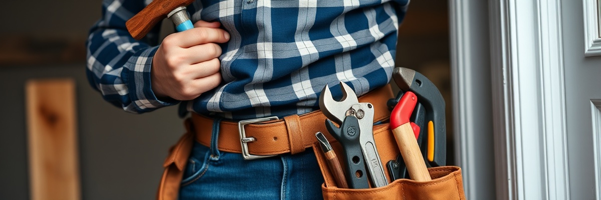 Professional handyman with tools