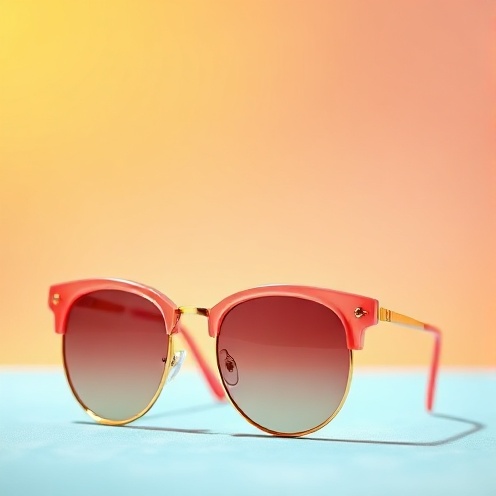 Coral and gold sunglasses