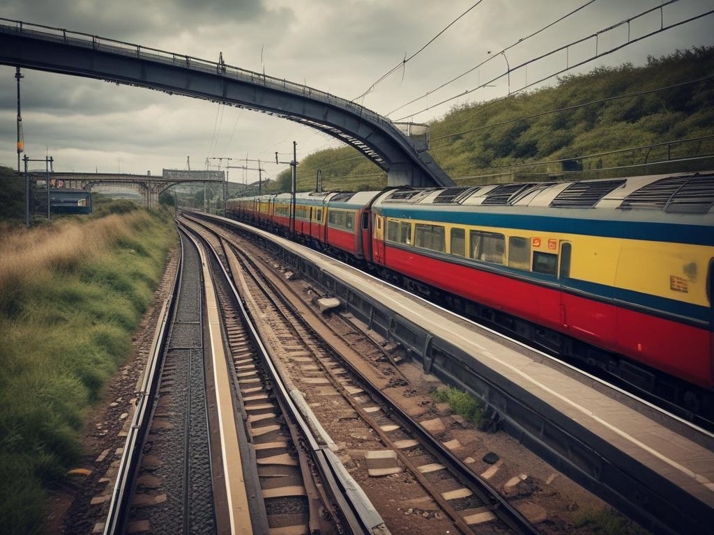 **Prompt for AI Image Generator:**

Create a realistic high-resolution photo that embodies the essence of the blog titled "Exploring the Tees Valley Line." The composition should be simple and clear, featuring a single, prominent subject: a sleek train traveling along the picturesque Tees Valley Line. 

The train, depicted in vibrant colors, should be positioned slightly off-center on the tracks, suggesting forward motion as it glides through the stunning landscape. The background should showcase the scenic