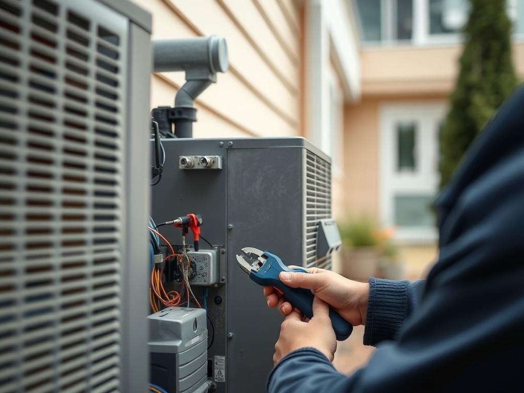 A close up shot of a technician performing maintenance on