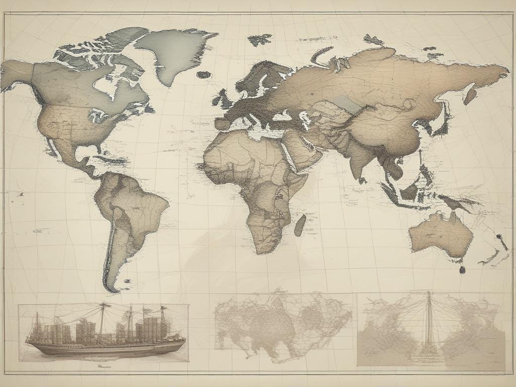 1. Global trade
2. Trade routes
3. Currency exchange
4. Business network
5. Shipping containers
6. World map
7. Market analysis
8. Trade agreements
9. Export-import
10. Economic growth